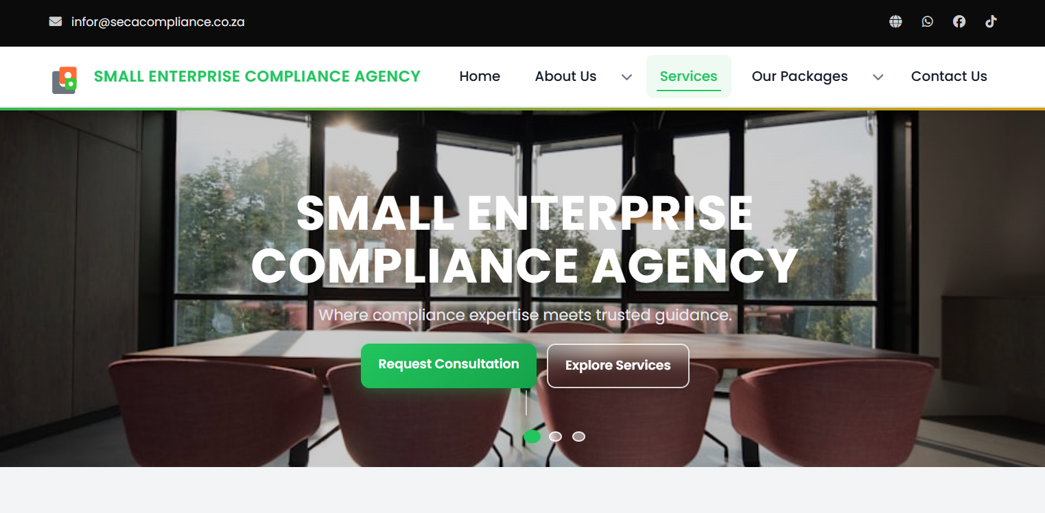 Small Enterprise Compliance Agency — website screenshot